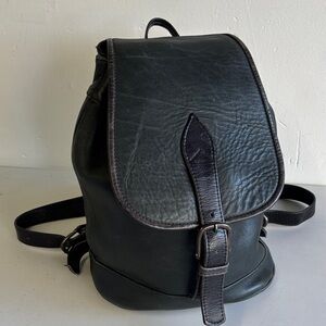 Elegant Dark Green Leather Backpack